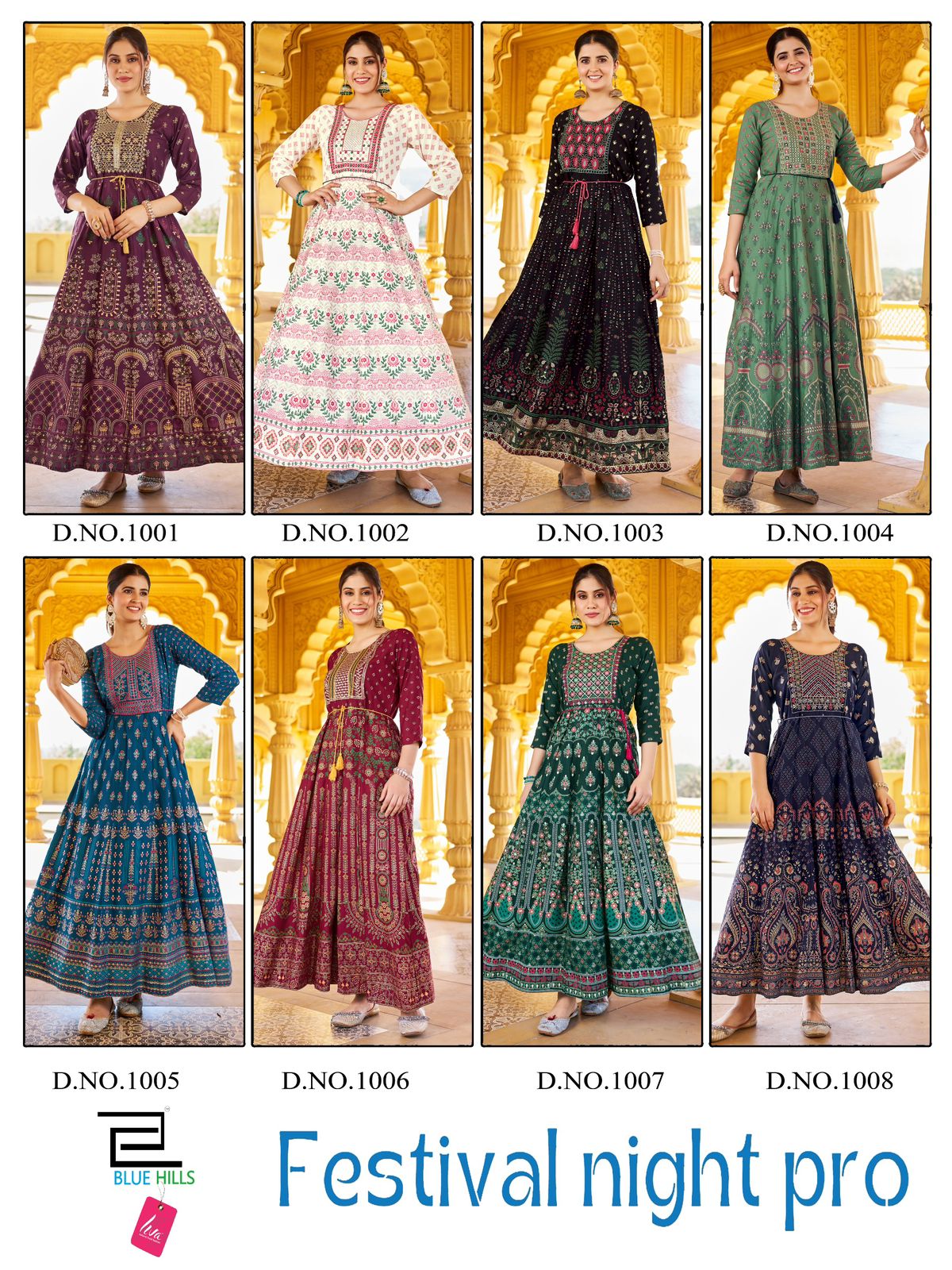 Festival Night Pro By Blue Hills  Rayon Printed Anarkali Gown Wholesale Shop In Surat
